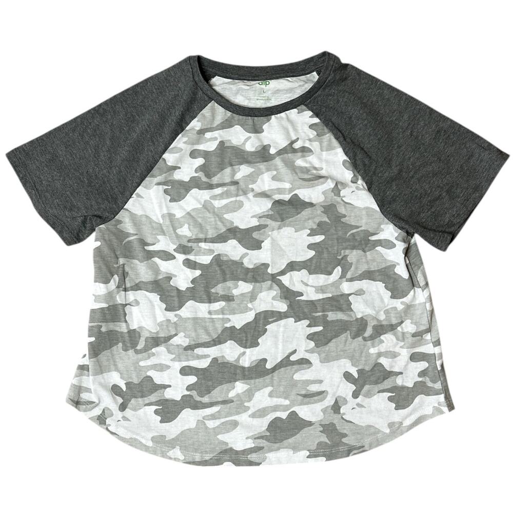 Dip‎ T-shirt Short Sleeve Large Gray Camouflage Camo Tee